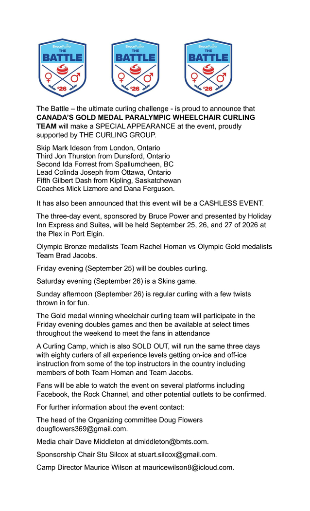 Wheelchair Curling Team to Attend Battle press release June 1 2026 1